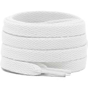 2 Pair Flat Shoe laces 5/16" Wide Shoelaces for Athletic Running Sneakers Shoes Boot Strings 01 White 51 inch (130CM)