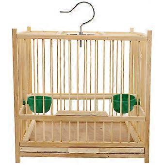 1 setti Bird Keeping Cage Bambu Parrot -häkkiä, jossa on riippukoukku ulkona sisälintuhäkissä