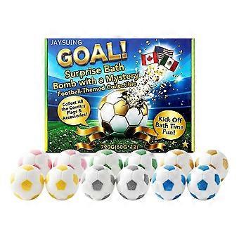 2026 goal 60G*12pcs Soccer Surprise Bath Bomb Gift Set  12 Fizzy Balls with Hidden Toys