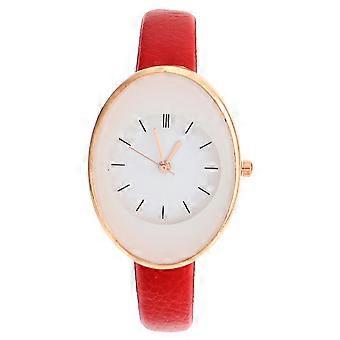 Casual Quartz Wrist Watch Delicate Wrist Watch for Women Red Strap