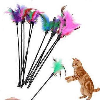 Katzenspielzeug mit Feder und Glöckchen, interaktives Haustierspielzeug.C3