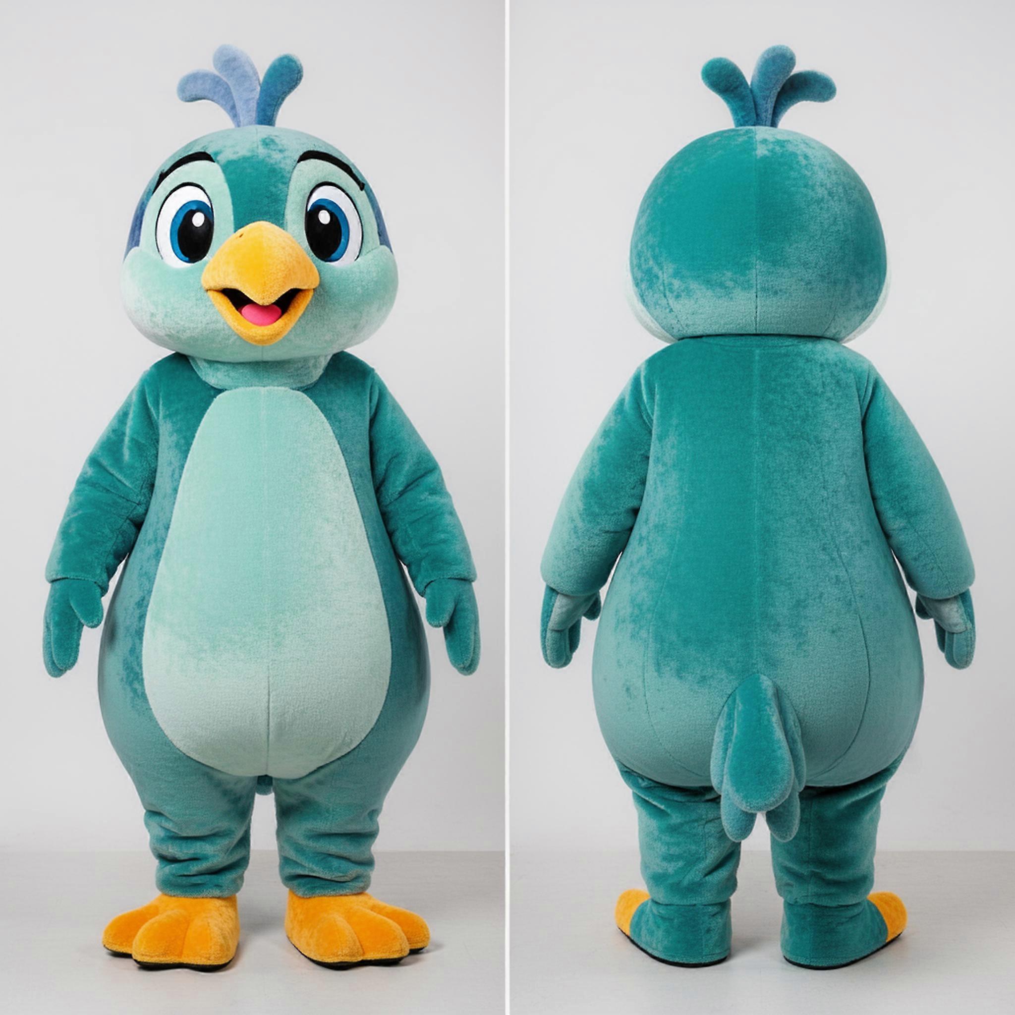 MASTICOT Teal Vibrant Quail Mascot