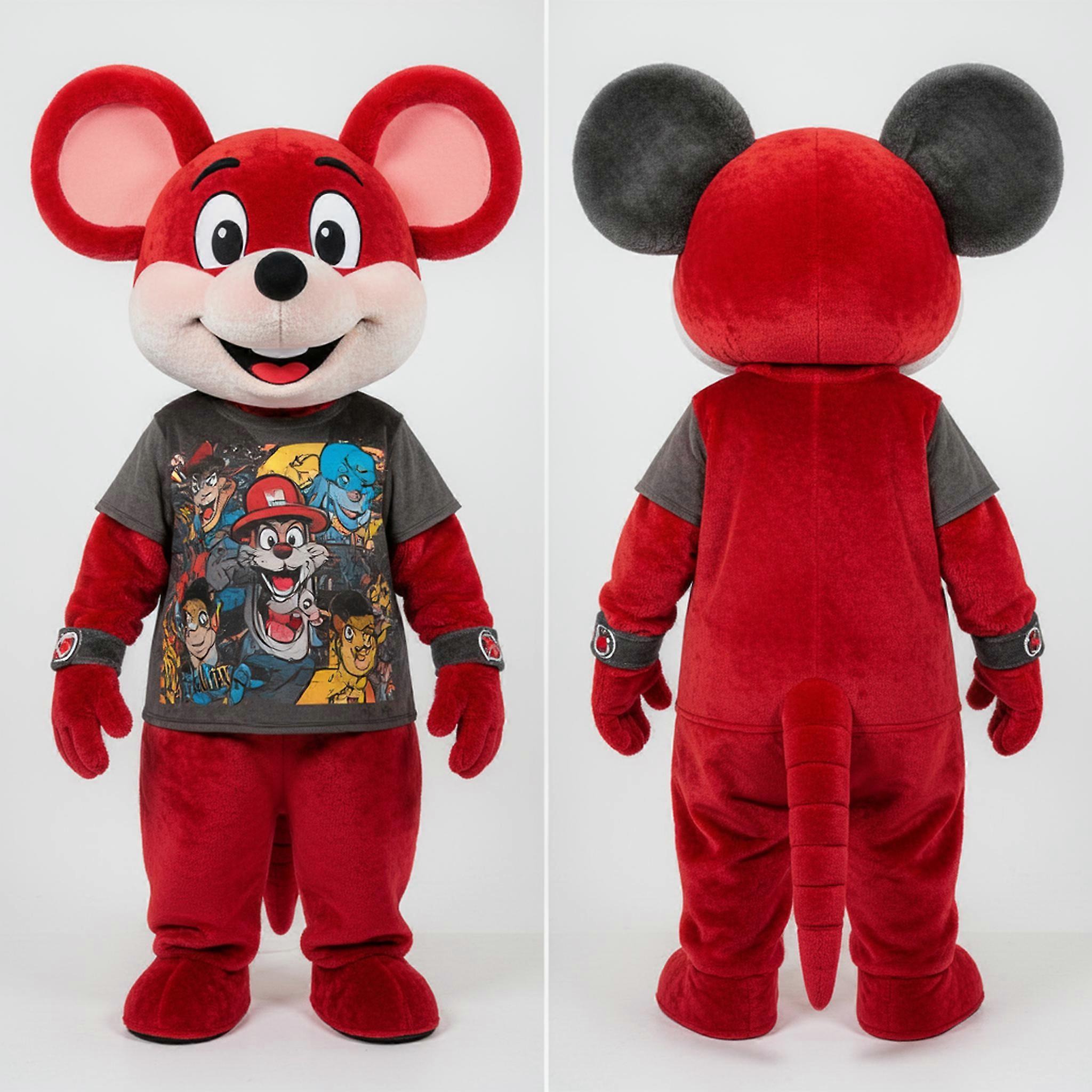 MASTICOT Crimson Fluffy Mouse Mascot