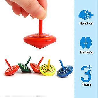 Trompo de madera, 20 piezas, juguetes de madera coloridos para pintar, aptos para niños.