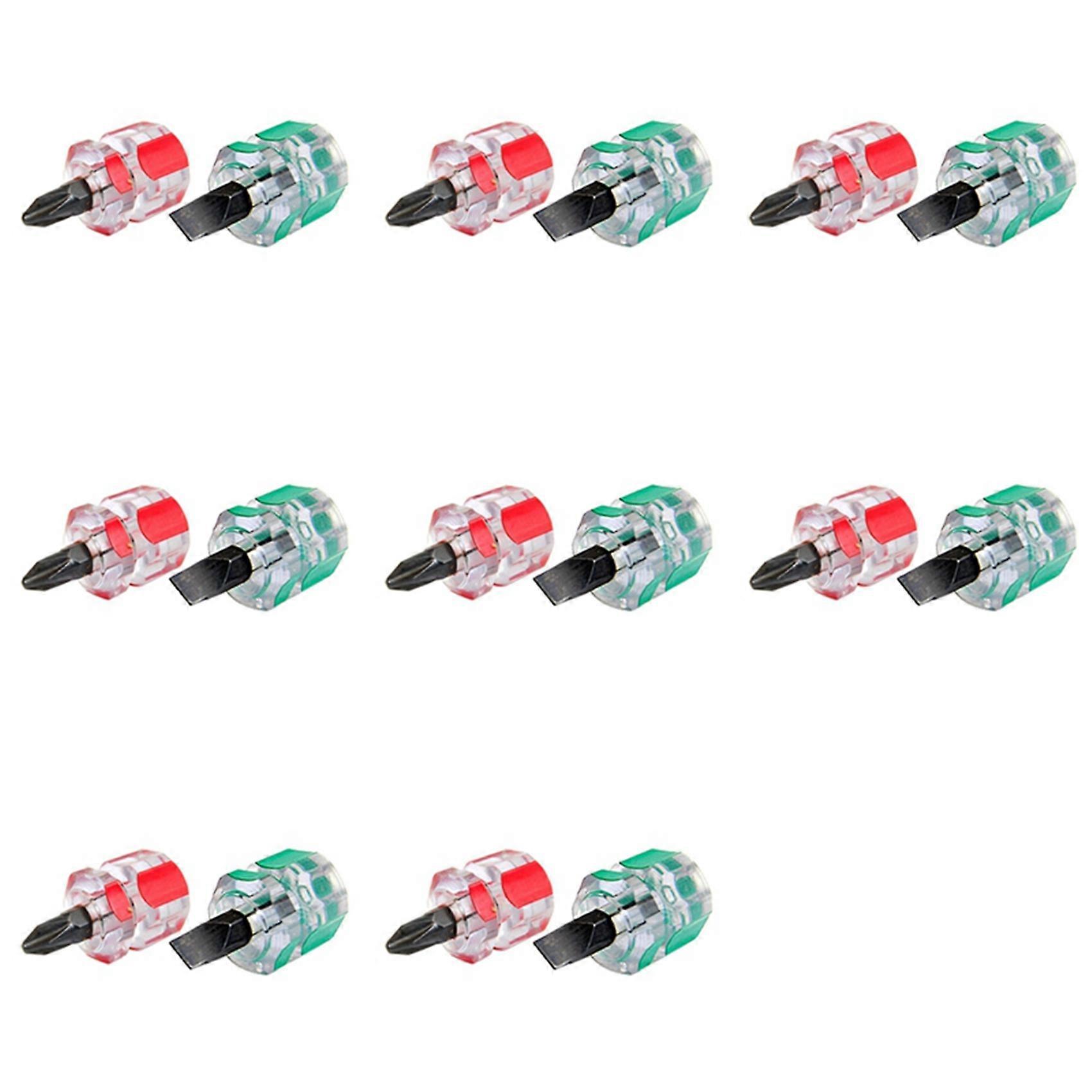 8X Mini Short Stubby Phillips Slotted Screwdriver Set