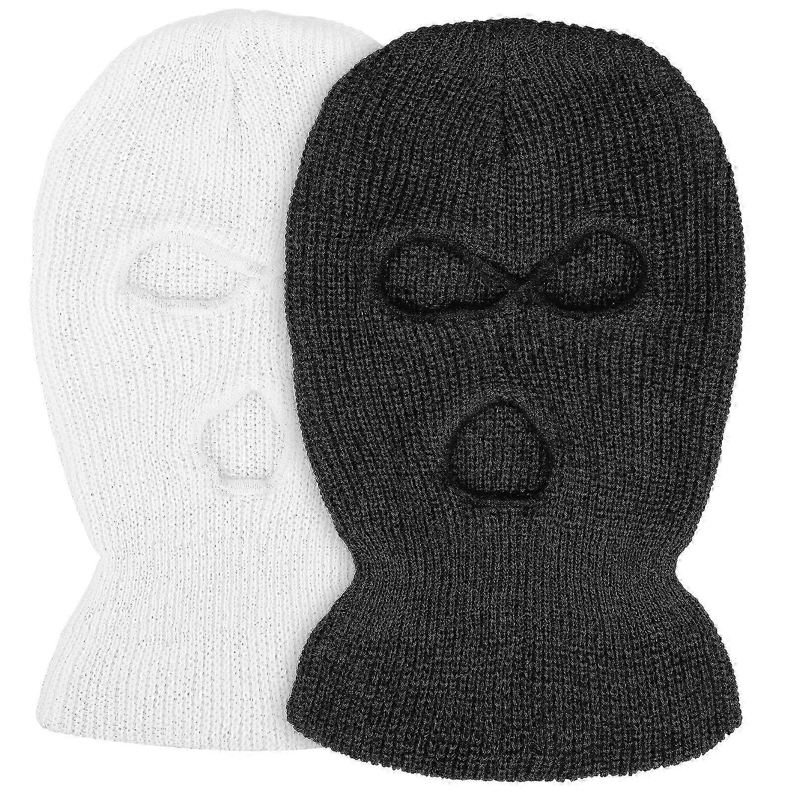 Warm Knitted Ski Masks compatible with Winter Use 2Pcs Full Coverage Head Covers