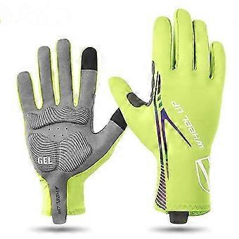 Luvas de ciclismo amarelas tamanho G com tela sensível ao toque, antiderrapantes e com absorção de impacto