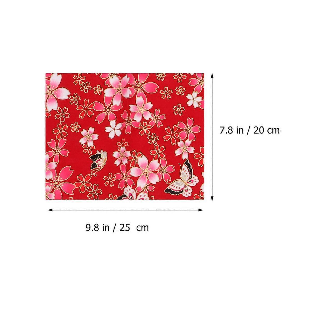 DIY Patchwork Cotton Cloth for Sewing 2Sets Red Handmade Floral Fabric