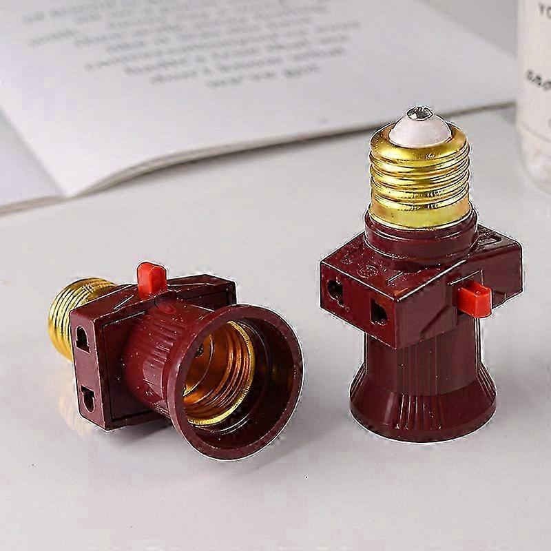 2-Pack E27 Screw Sockets with On/Off Switch 6A 250V Energy Efficient Class A