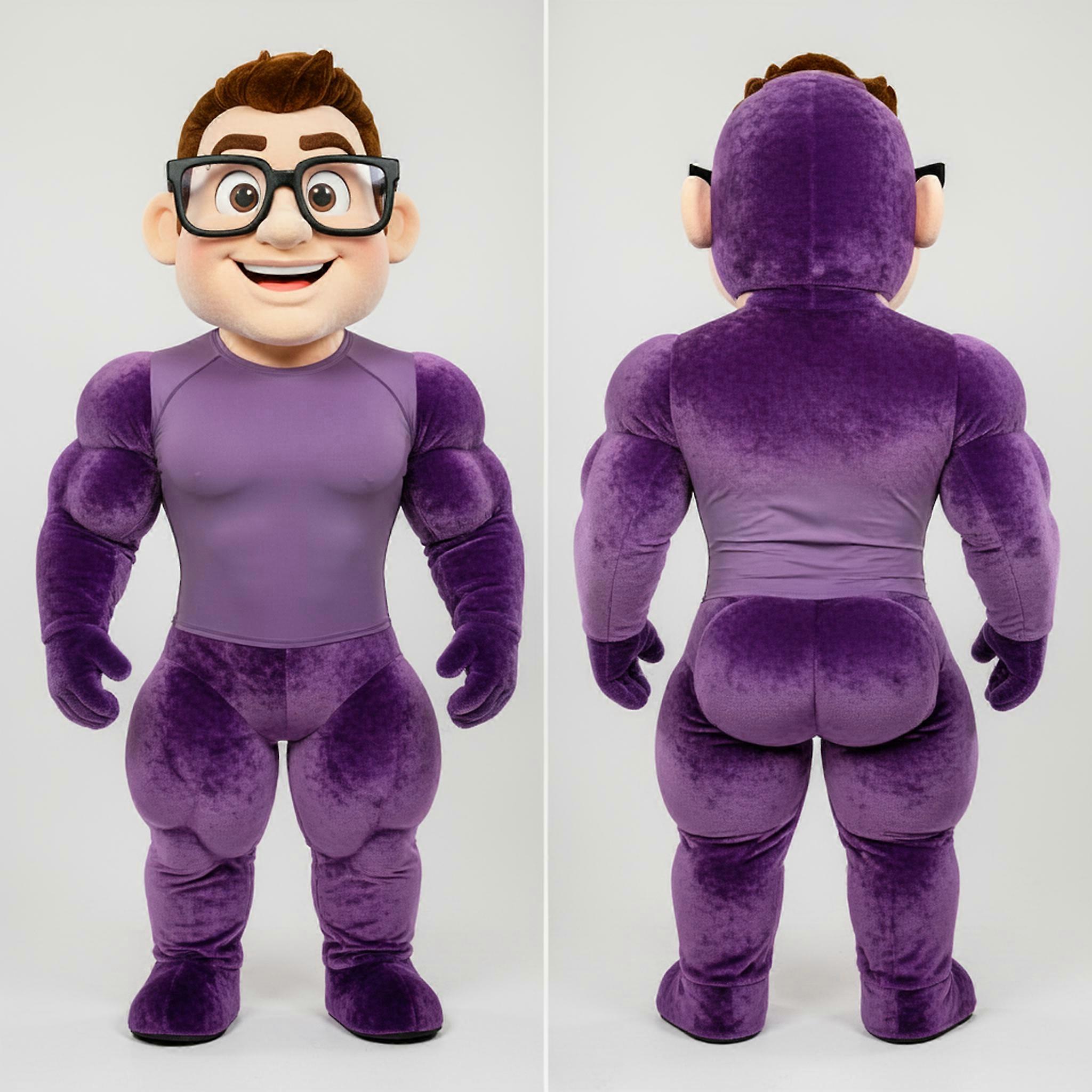 MASTICOT Purple Padded Strongman Mascot
