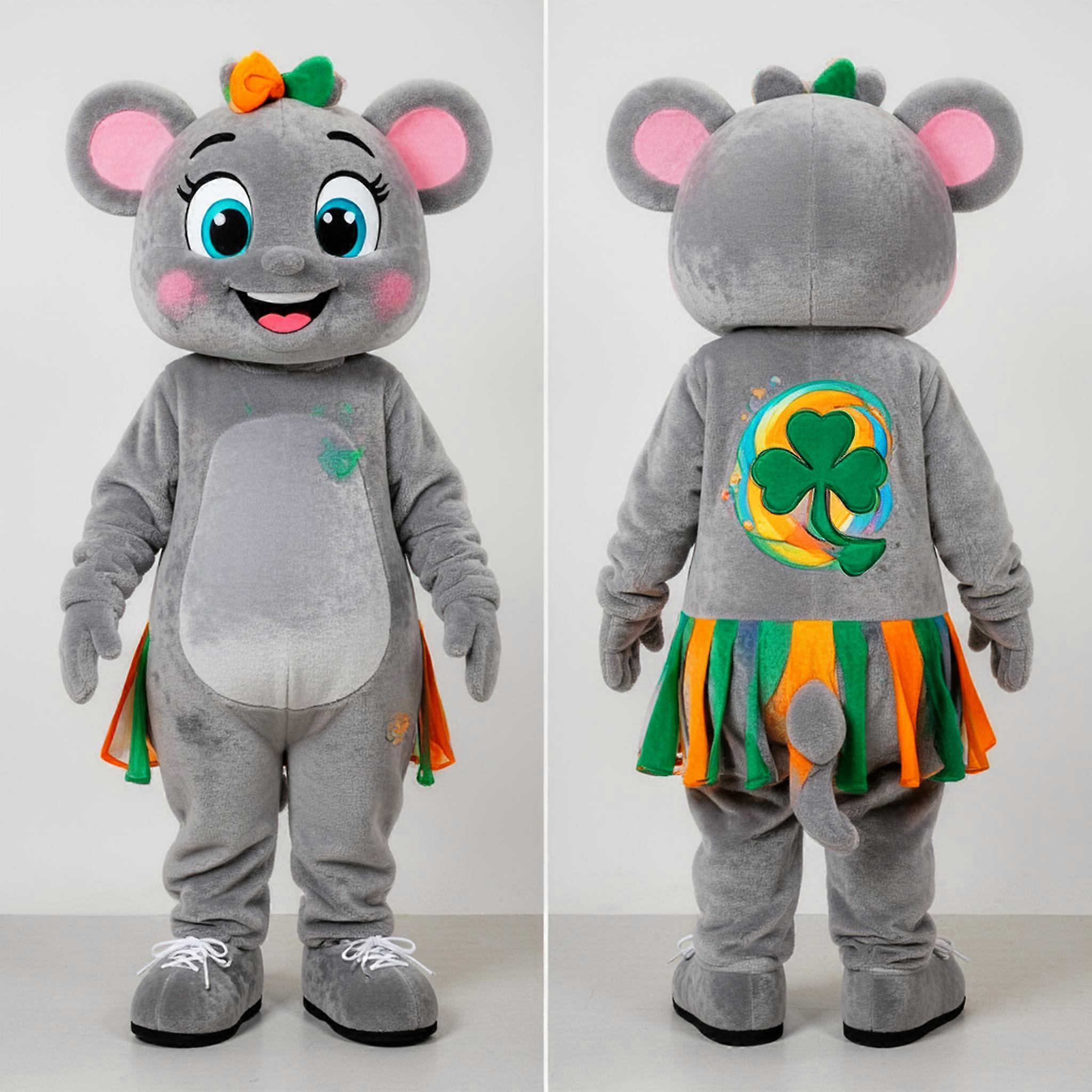 MASTICOT Gray Cheerful Irish Dancing Shoes Mascot