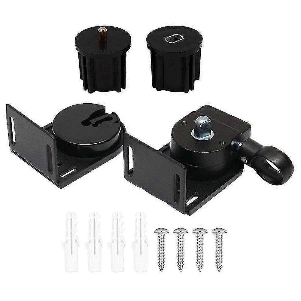 Black Bracket For Indoor Roller Blinds Windproof Modern Design 2Pcs