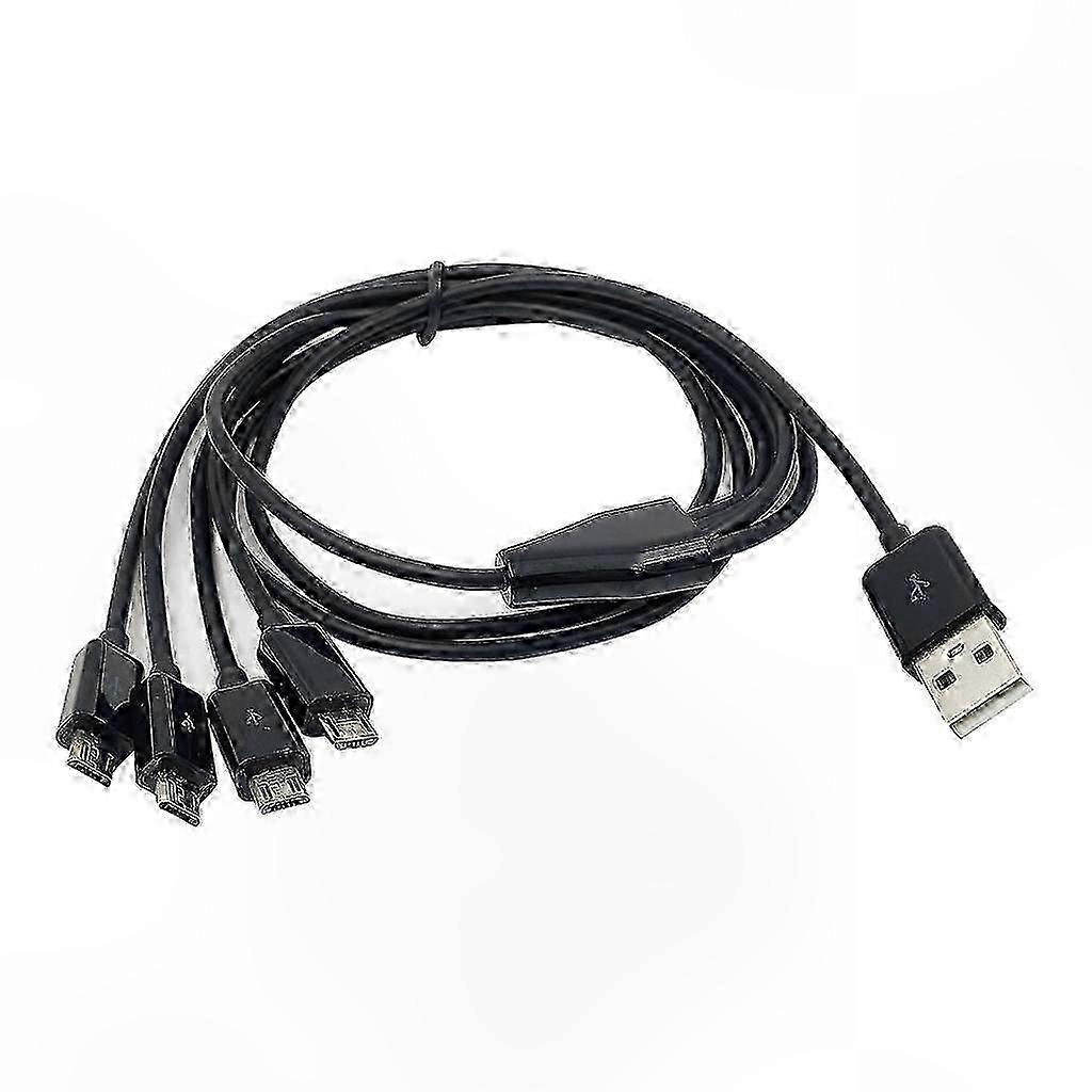 4-in-1 Micro USB Splitter Cable for Charging and Data Transfer, Compatible with Multiple Devices