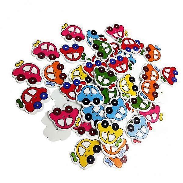 pack 50 Pieces Assorted Car Shape Holes Button for Sewing Craft