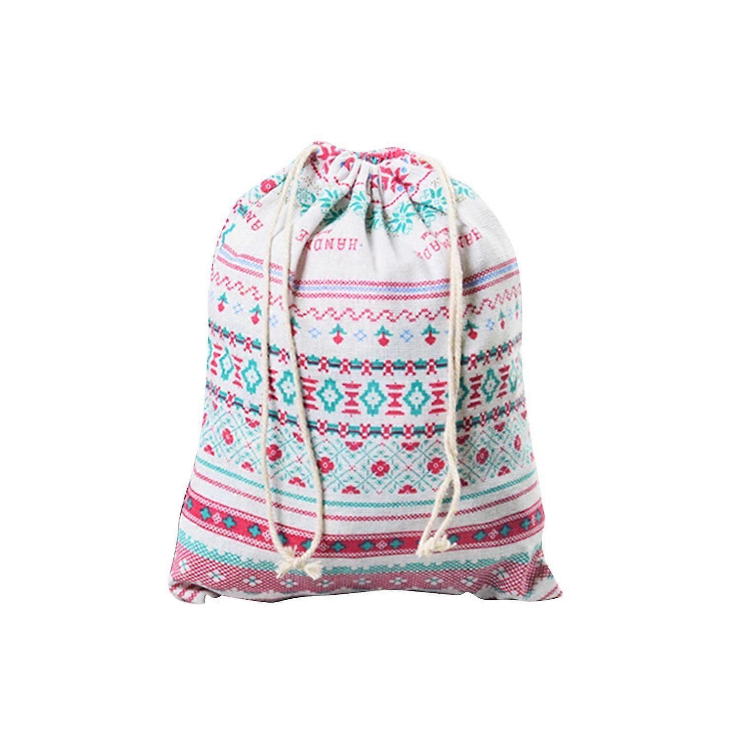 Practical Storage Bag Decorative Polyester Drawstring Design Printed Foldable Clothes Pouch for Trav
