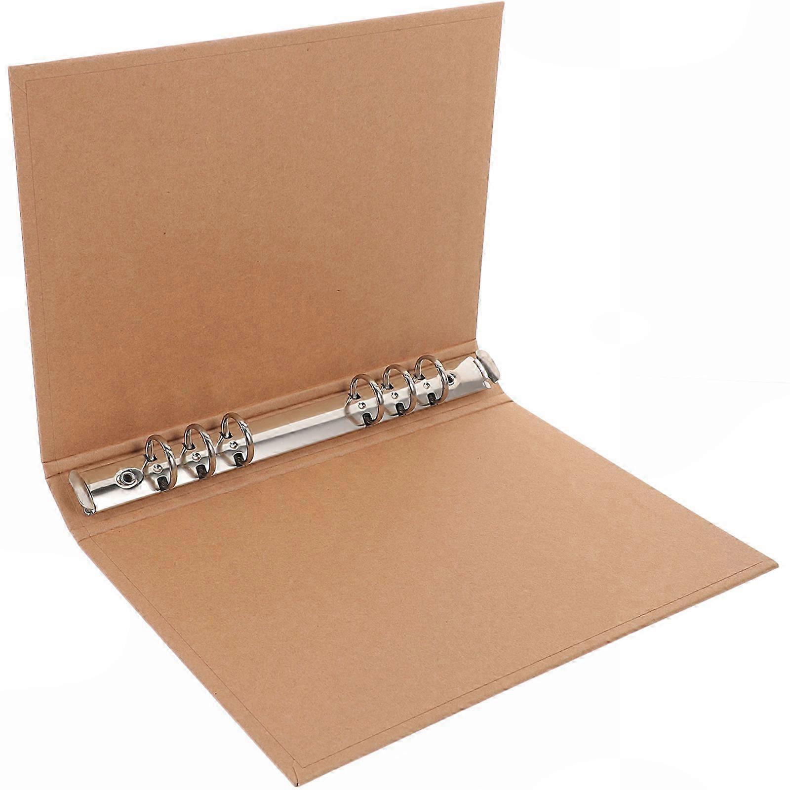 Reusable 6-Ring Binder Cover, A5 Kraft Paper Notebook Shell