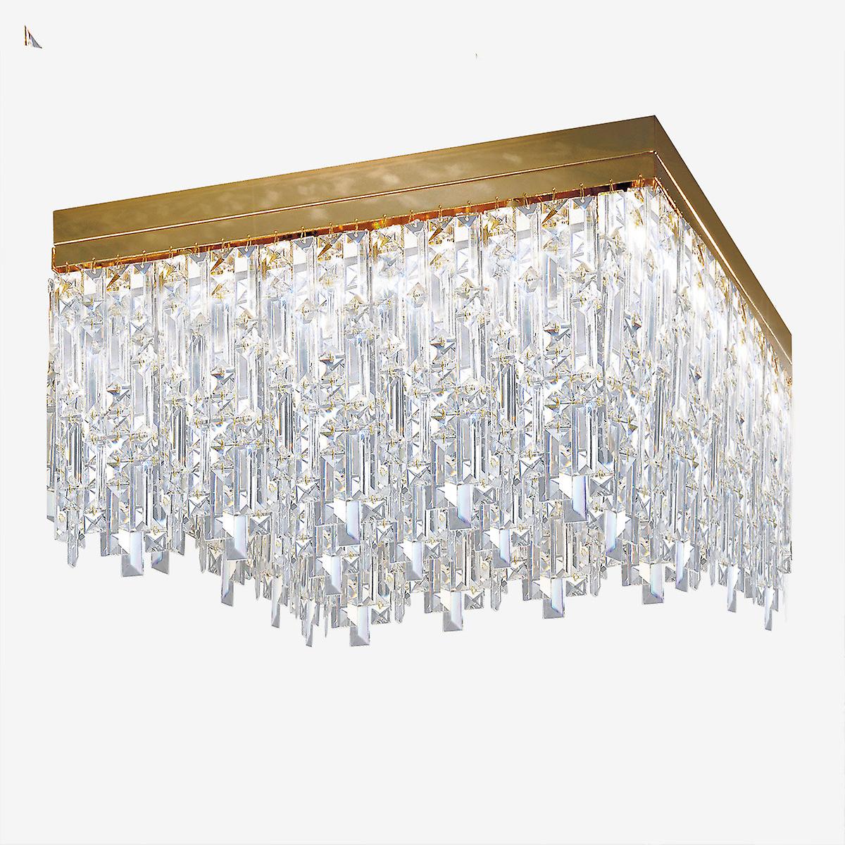 Prisma Crystal Ceiling Light 16 Light 24 Carat Gold