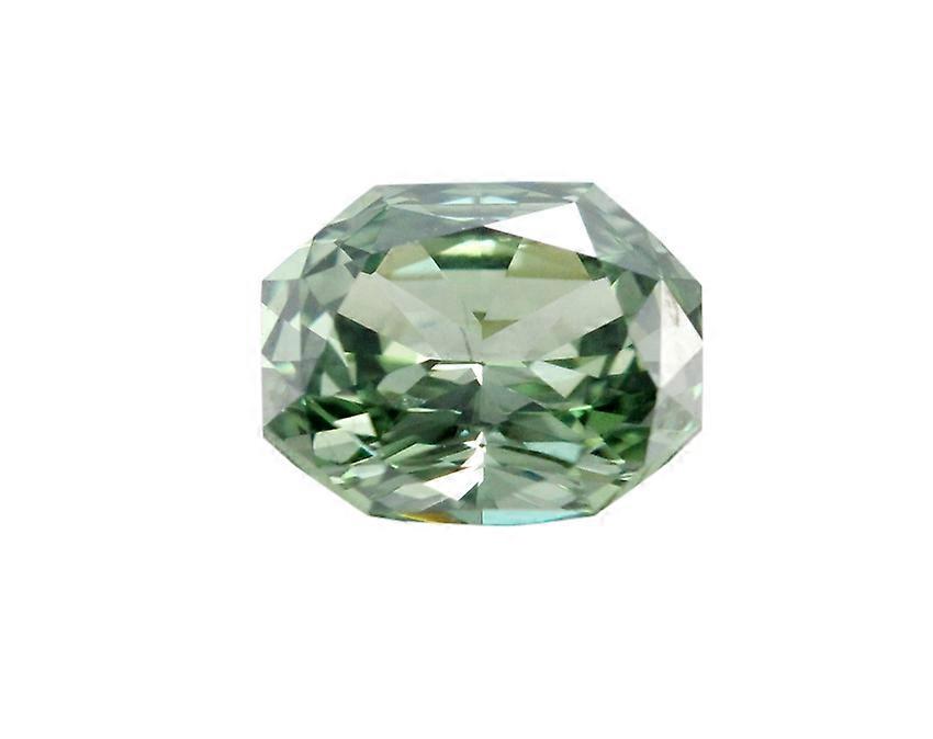 Radiant Cut Loose Diamond (1.01 Ct, Fancy Green(Irradiated) Color, VVS2 Clarity) IGL Certified