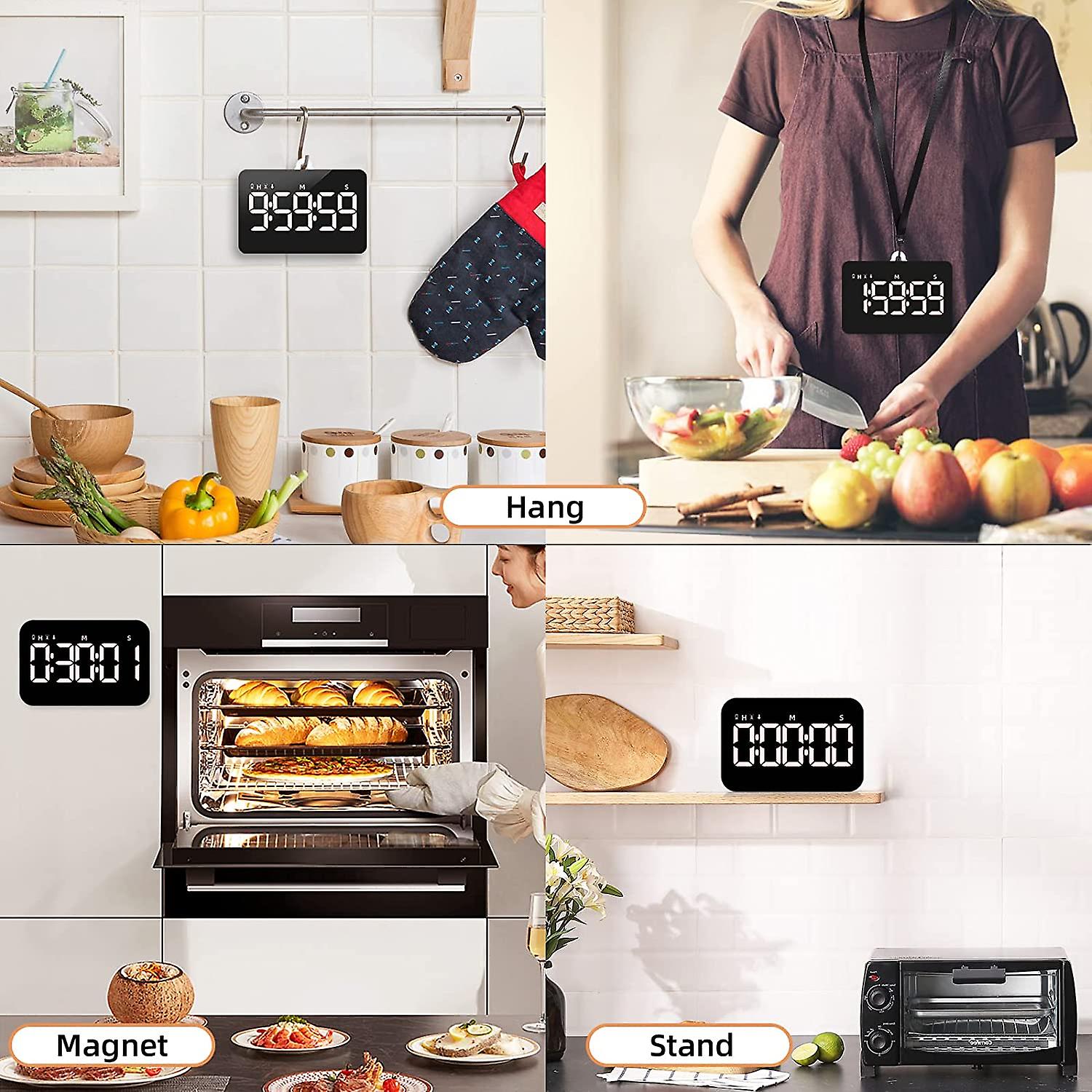 Digital Kitchen Timer for Kitchen, Magnetic Timer with Countdown/Up ...