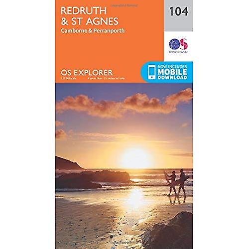 OS Explorer mapa (104) Redruth y Santa Inés
