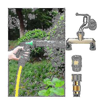 Robinet Jardin Double Sortie – Vanne à Bille Laiton – 1/2 X 3/4 X 3/4 BSP – Avec Protection Nickelée