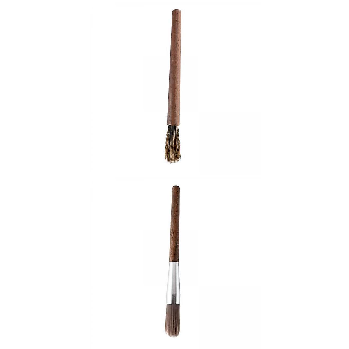 2pcs Coffee Grinder Machine Cleaning Brush Wooden Handle