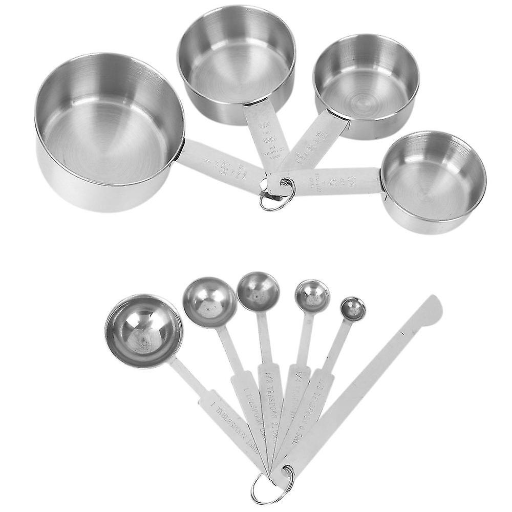 10pcs Measuring Cups Premium Stackable Tablespoons Measuring Spoon Set Stainless Steel Measuring Cu