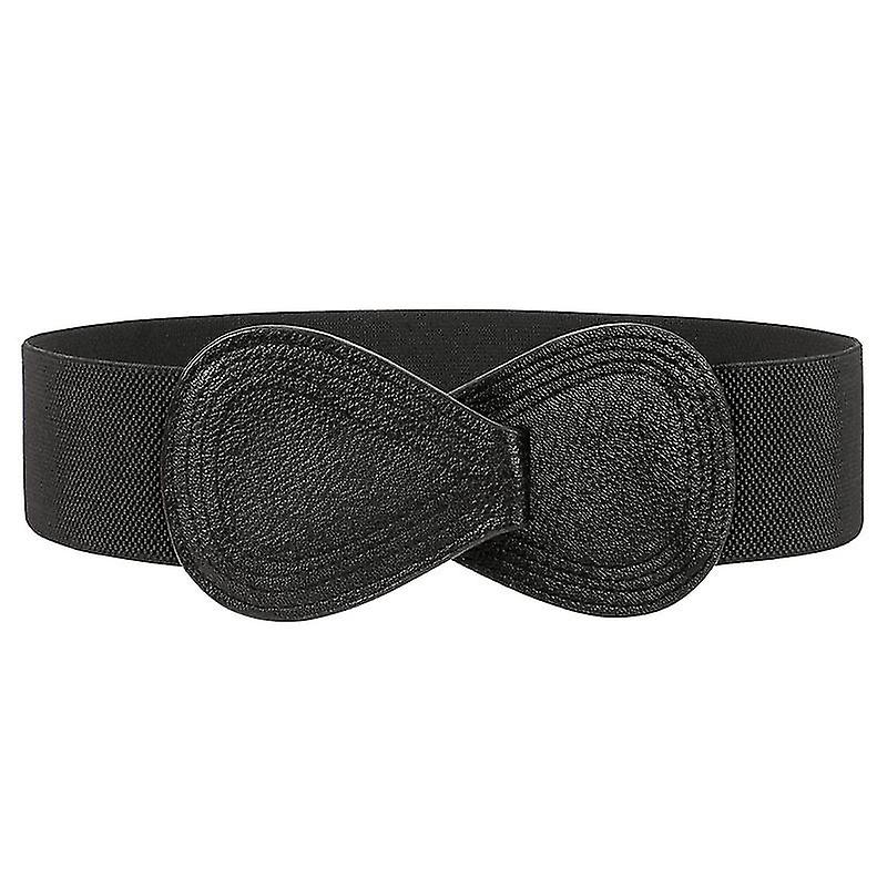 Bredt vintage elastisk midjebelte for kvinner elastisk linning for kjole