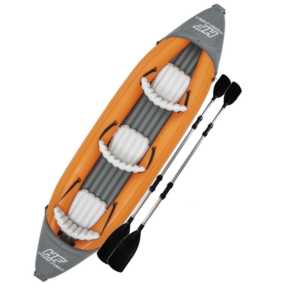 LITE RAPID X3 Inflatable Kayak 3 Person with Pump Paddles Canoe Boat Triple