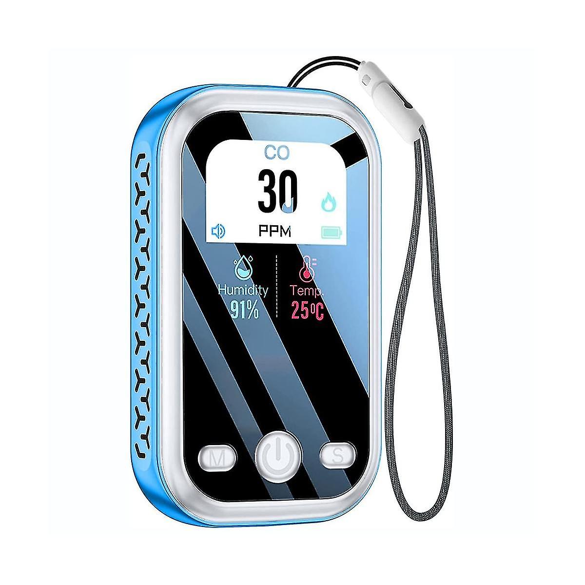 Portable Carbon Monoxide Meter, High Precision Co Detector, 3 In 1 Co Temperature Humidity Tester F