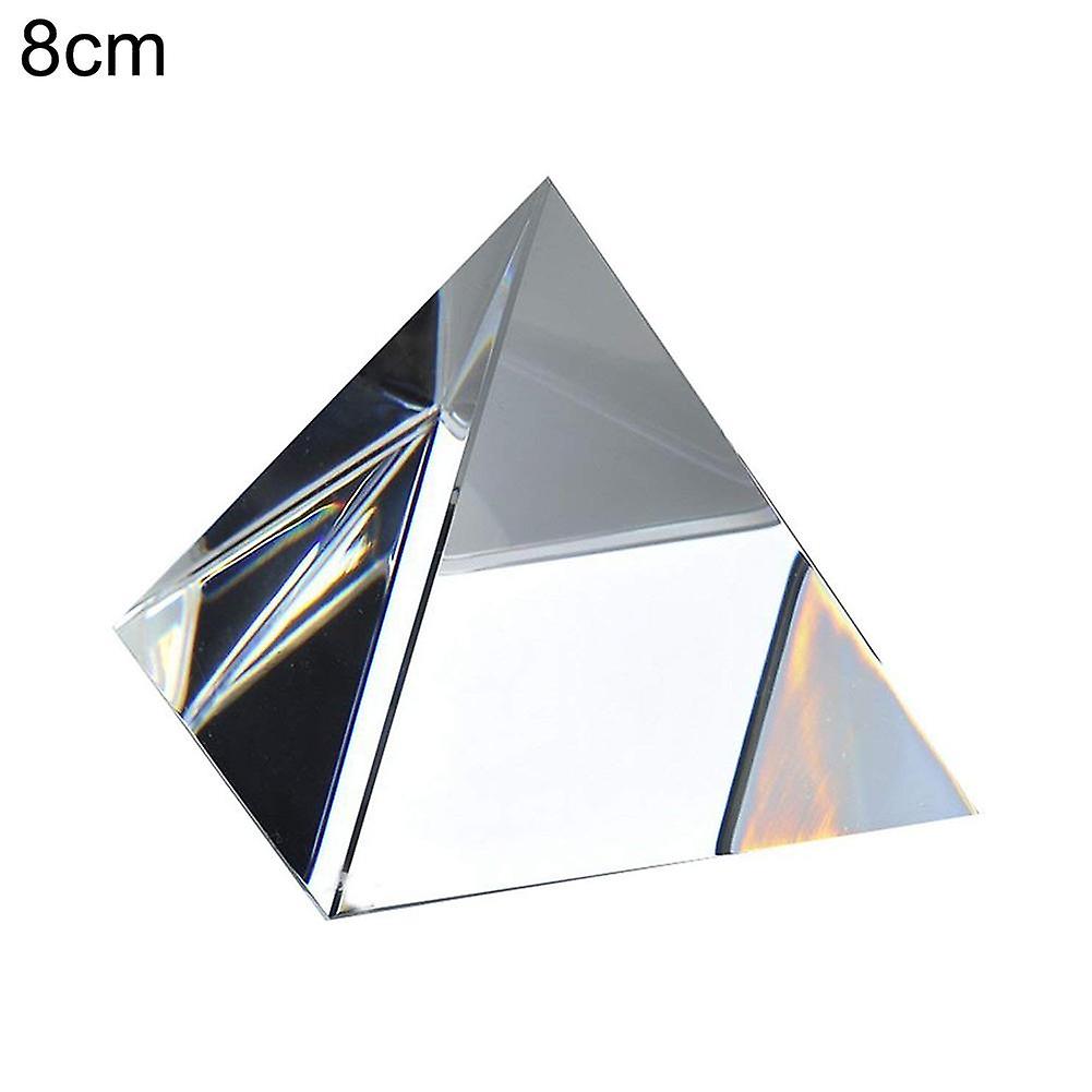ZHOUBA 5/6/7/8cm Clear Glass Faux Crystal Pyramid Prism Crafts Home Office Ornament