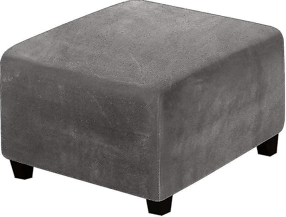 Square Ottoman Slipcover Covers, Velvet Stretch Footstool Protector Covers