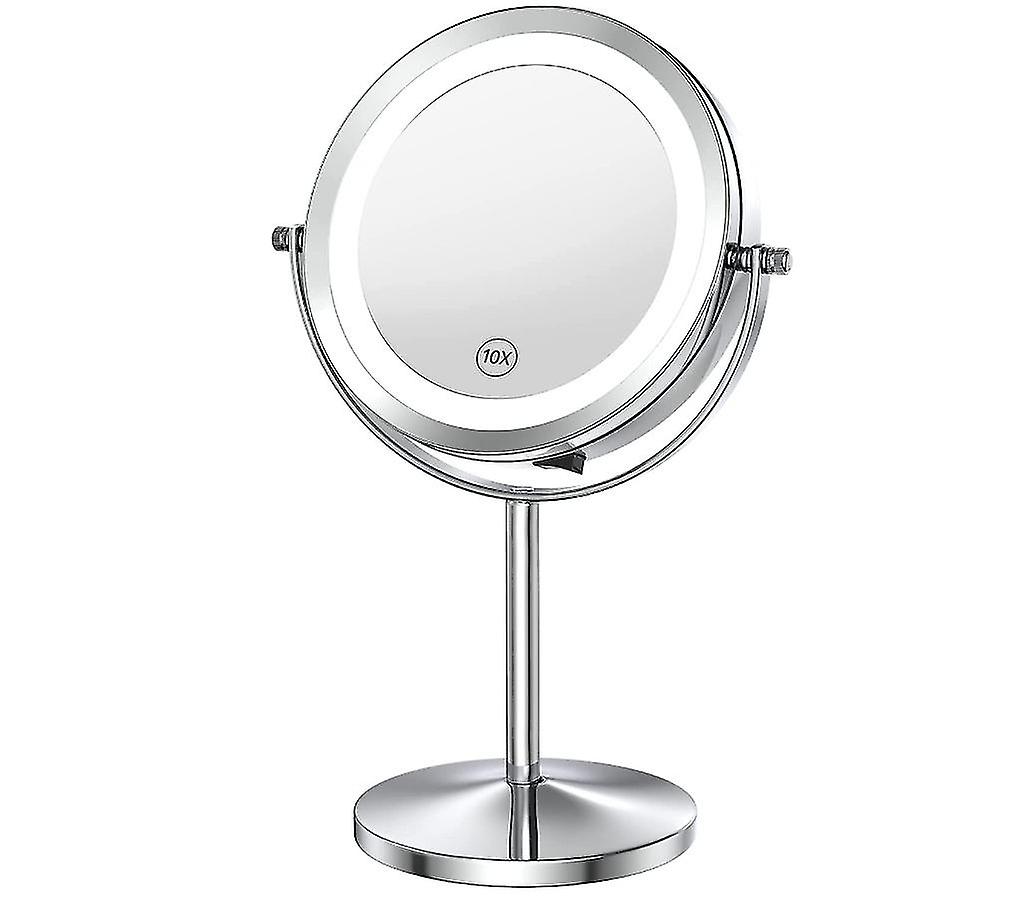 Lighted Makeup Mirror With Light And Magnifier (push Button Switch) Y