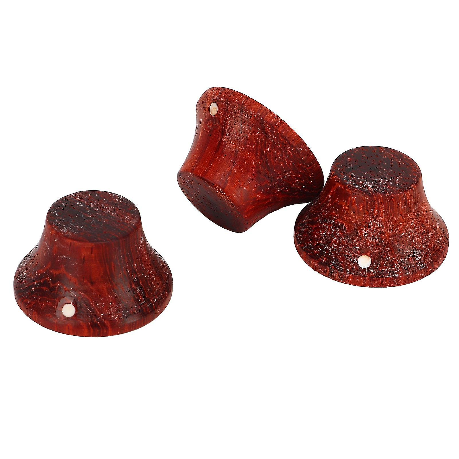 3 قطع مقبض الغيتار الكهربائي صديقة للبيئة الخشب الغيتار التحكم في مستوى الصوت مقبض استبدال الخشب الأحمر