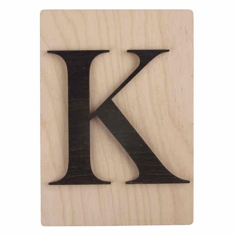Black wooden letter 'K' 14.8 x 10.5 cm