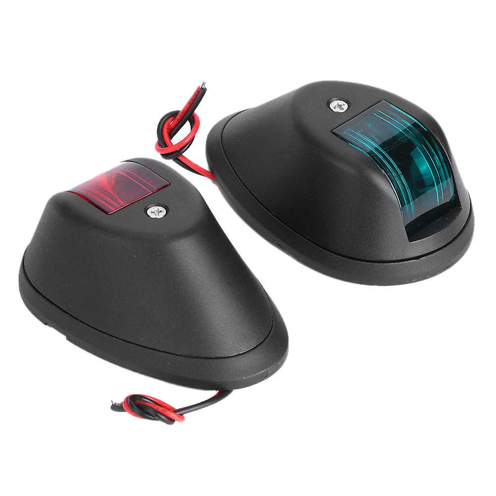 Pair of Waterproof Signal Lamp Red Green LED Navigation Warning Light for Marine Boat Yacht 12V