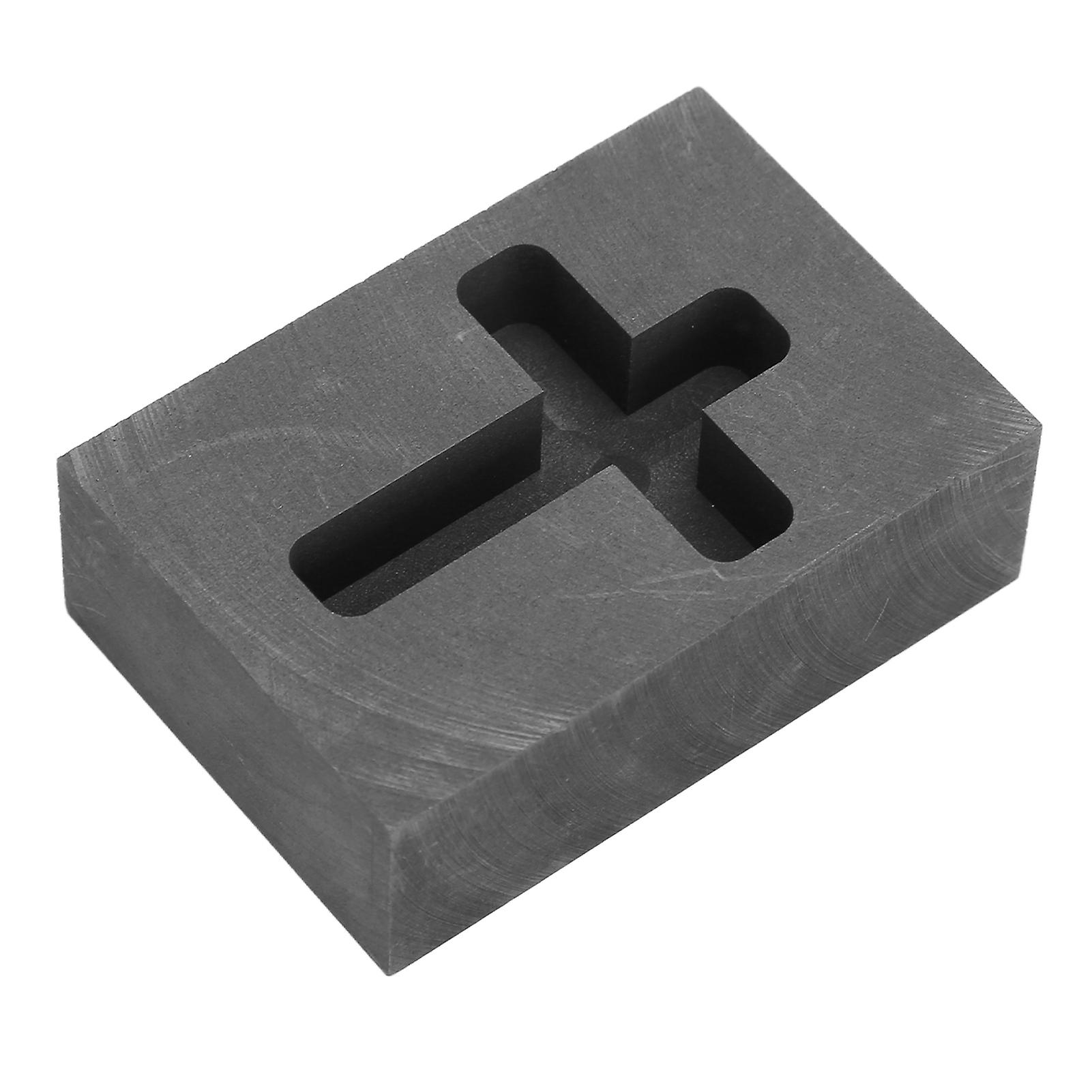 Moule de coulée en graphite cruciforme, stable à la chaleur, pour lingotière de fusion, pour métal, 4,5 x 3,5 x 1 cm