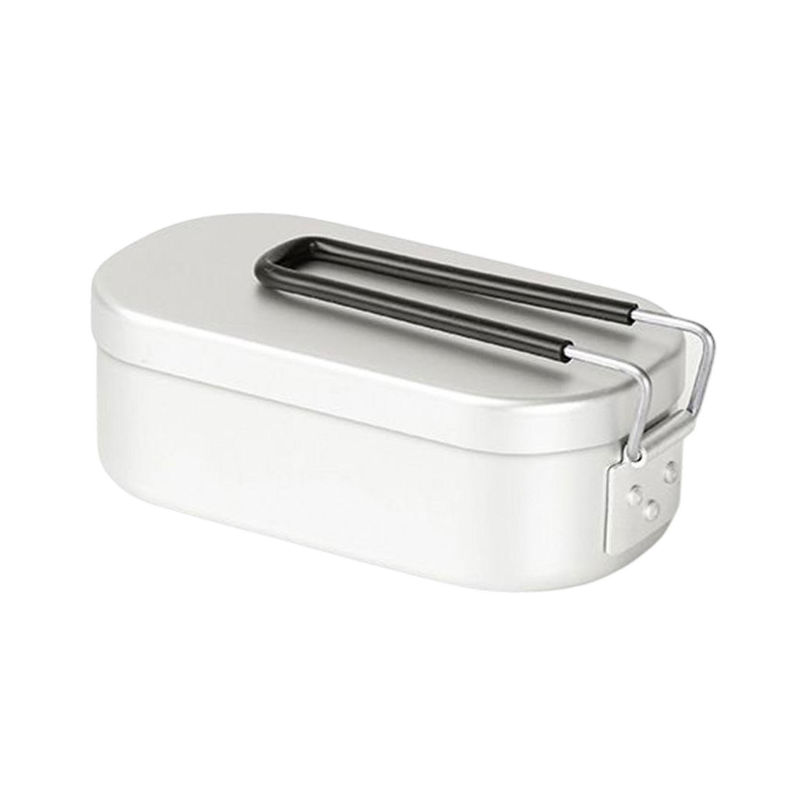 Food Lunch Container with Lid Durable Insulated Snack Box Reusable Lunch Box 500ML Argent