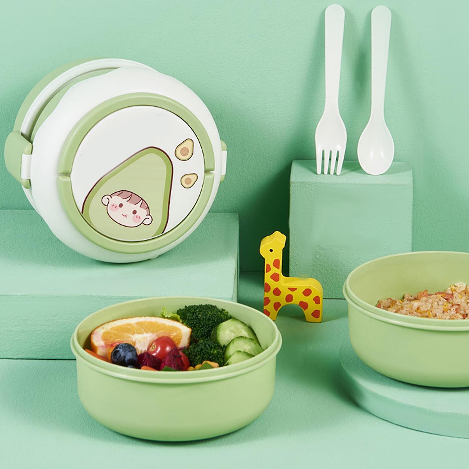 Stackable Cartoon Fruit Lunch Box Double Layers with Handle 280g