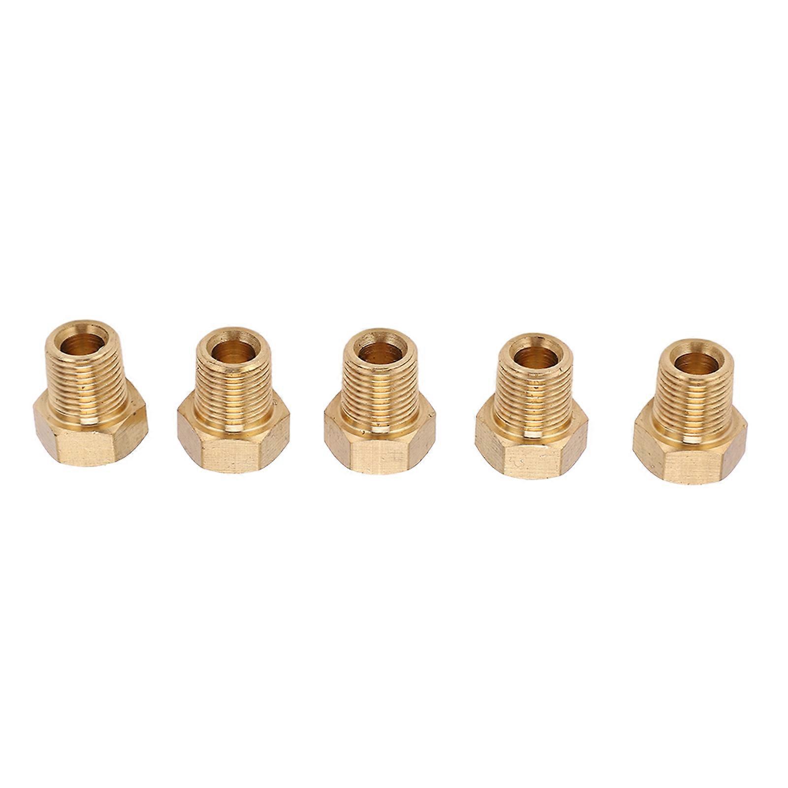 5pcs Solid Brass Hex Head Plug 1/8 NPT Male Thread Anti Corrosion Universal Fitting for Car