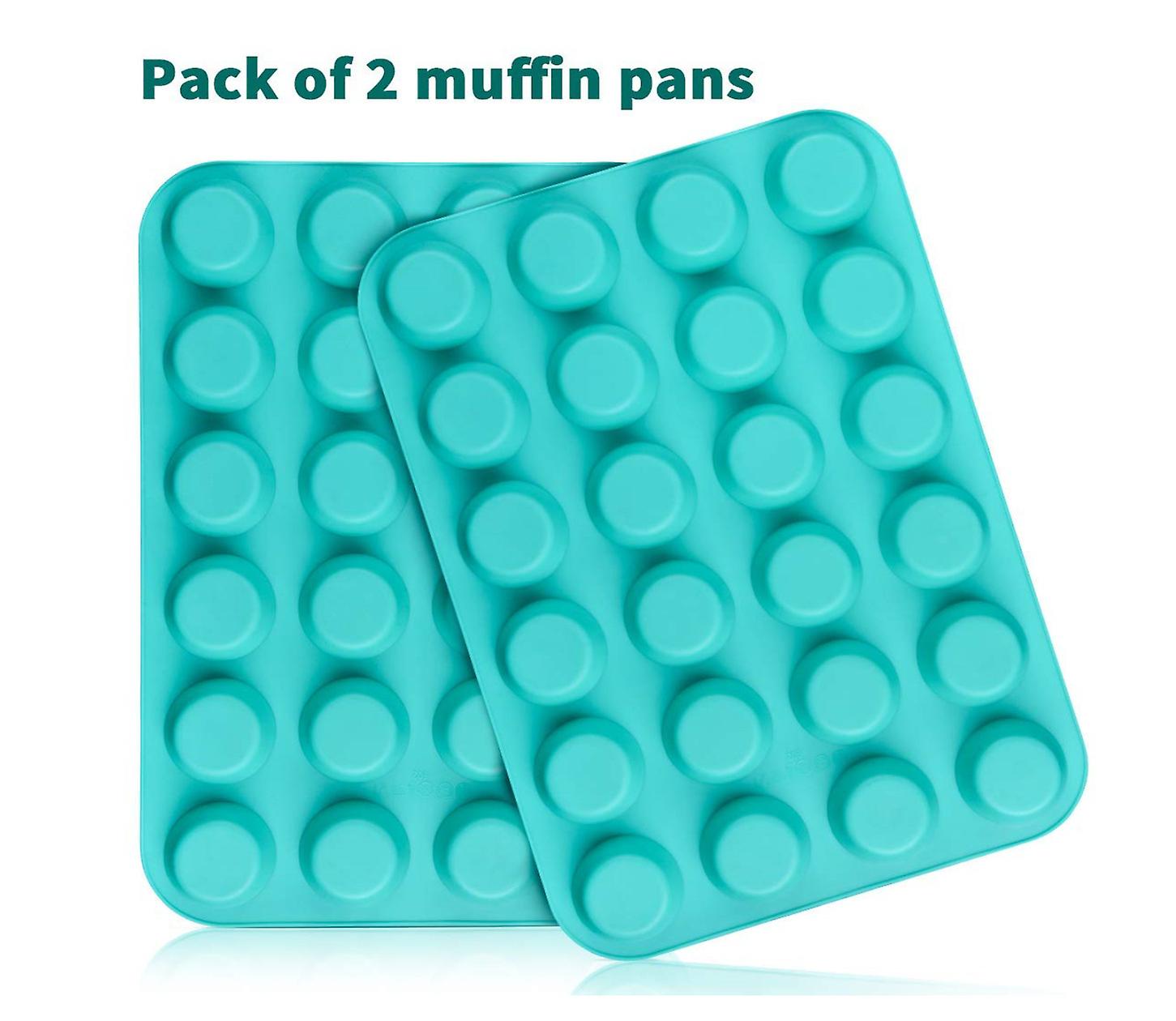 Set of 2 food grade silicone muffin cups for 24 muffins