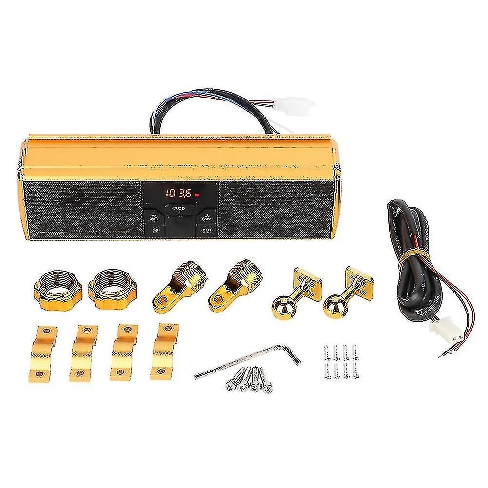 Motorcycle modified handlebar audio system side-proof waterproof audio system (gold)