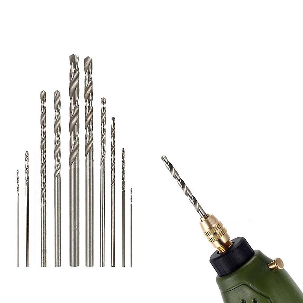 10Pcs Durable HSS High Speed White Steel Twist Drill Bit Set for Rotary Tool