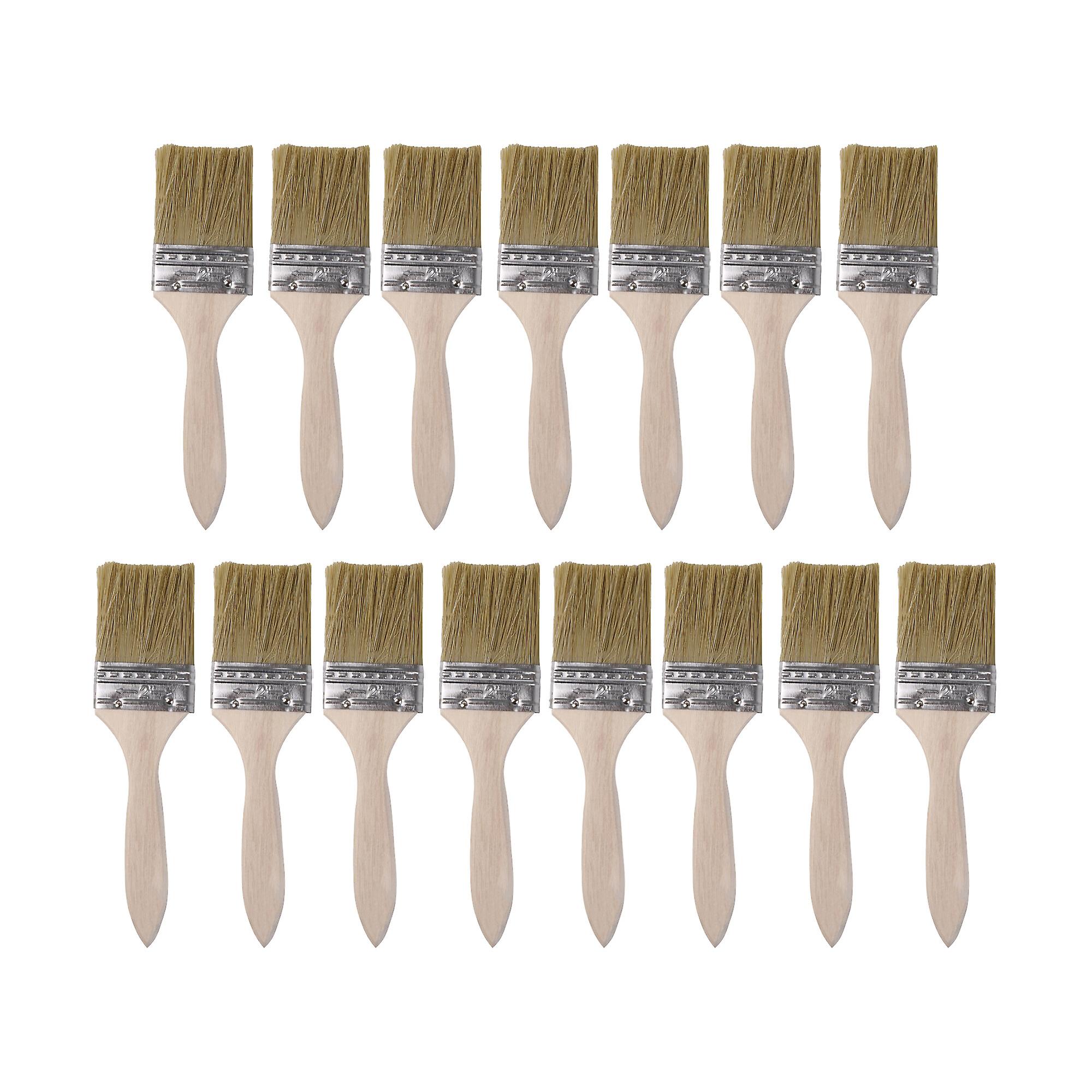 15 x Wooden Handle Chip Paint Brushes for House Painting Tools 2 Inch