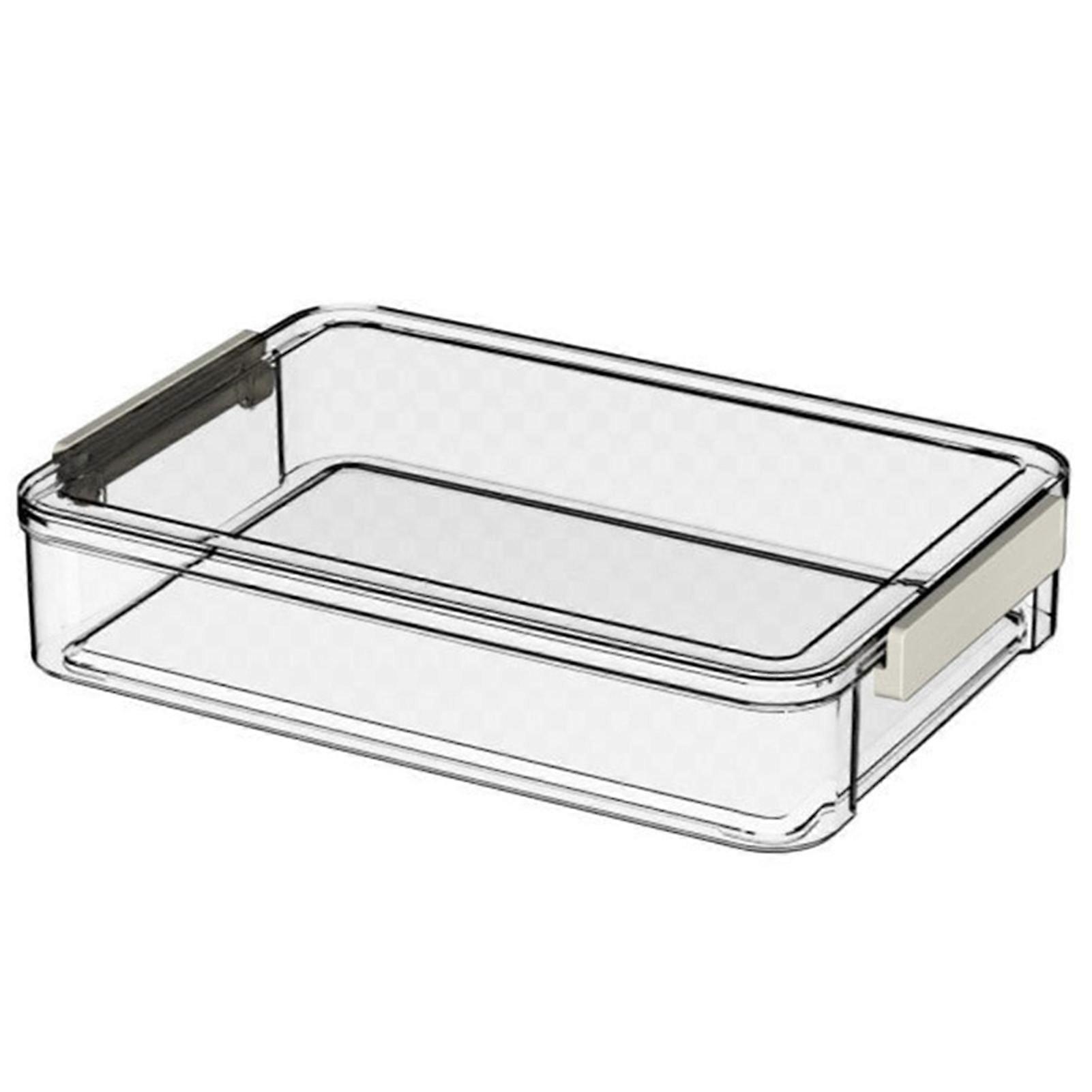 Transparent Document Organizer Box Dustproof with Lid Comfortable Grip Handle See-through Storage Container