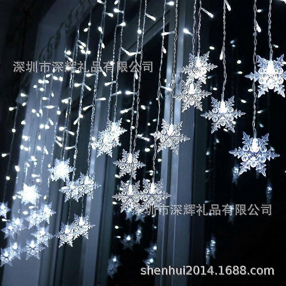 Jianghuo 3M Led Snowflake Garland Light Up Snowflake Curtain Fairy Light Novoročné vianočné ozdoby pre domácu obývaciu izbu 16Led