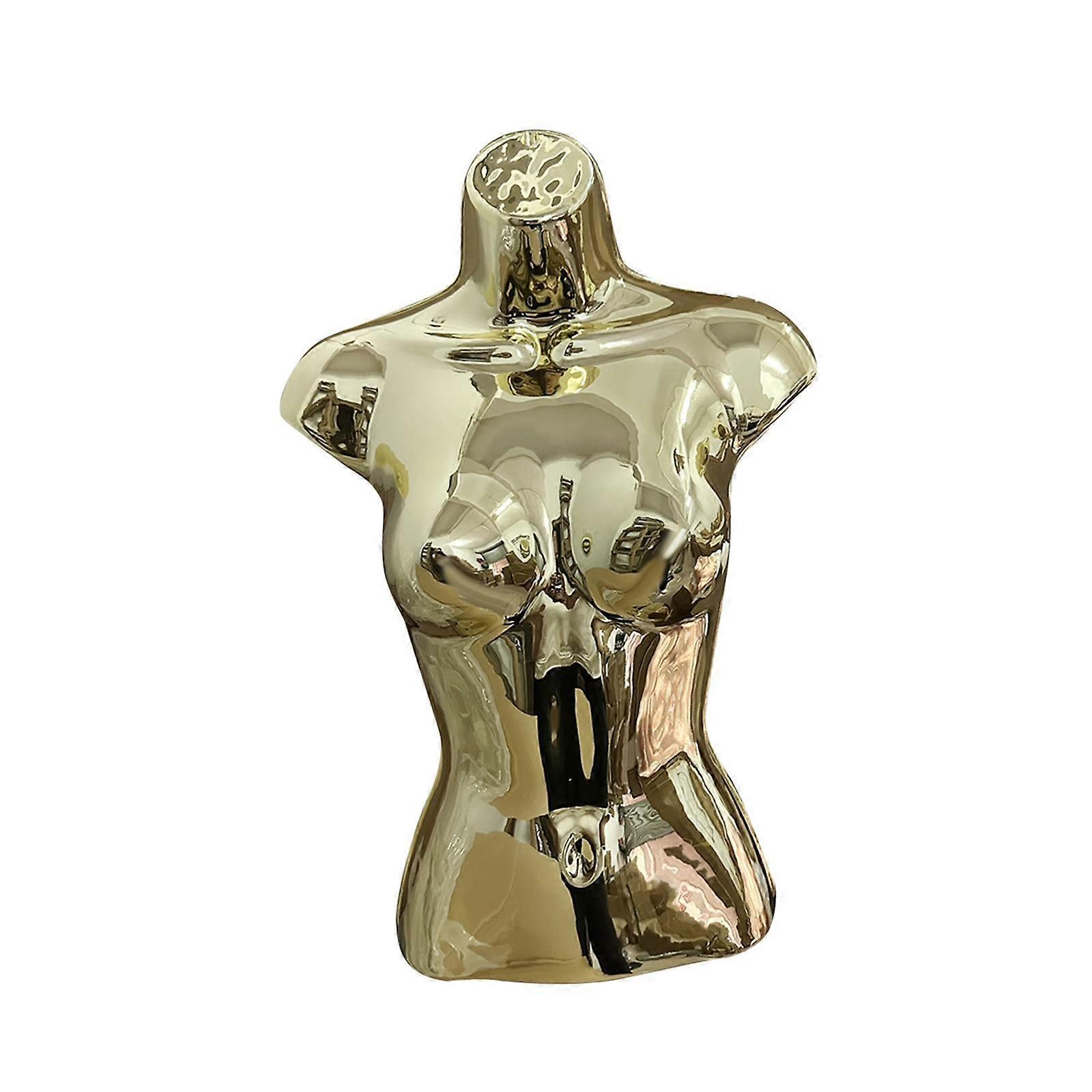 Female Mannequin Torso Fashion Hanging Hook for Store Retail Dressmaker Form Gold