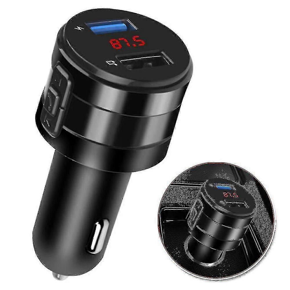 Car Bluetooth Fm Transmitter Dual Usb Charger Socket Aux Adapter Hands-free Fast Charging