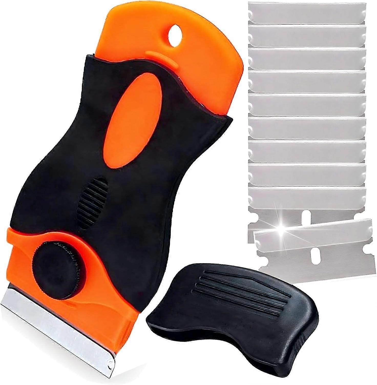 Ceramic Plate Scraper - Window Scraper - Universal Squeegee Kit and 10 Replacement Blades