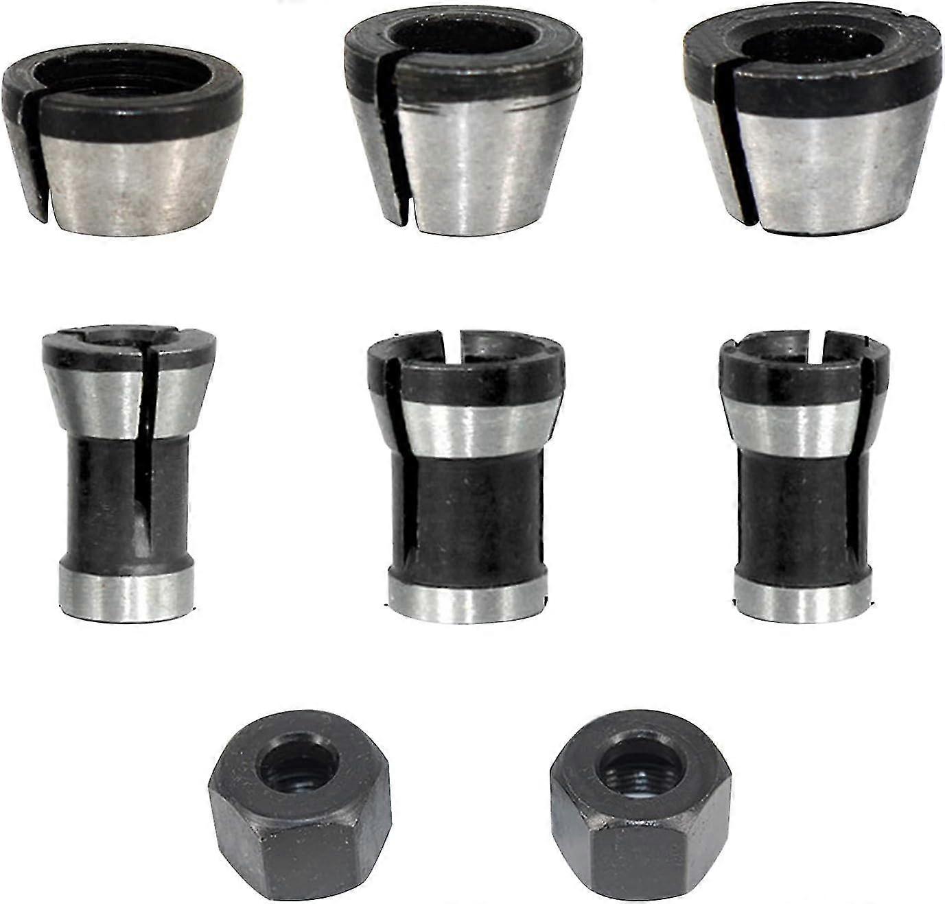 8pcs 6.35/8mm Router Collet Chuck, Wood Router Cutter Chuck Collet Router Head Adapter Converter for Engraving Machines Cutters Cutters